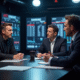 Animateurs sportifs discutant des classements UFC en studio
