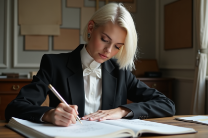 Femme mode fashion en studio parisien créatif