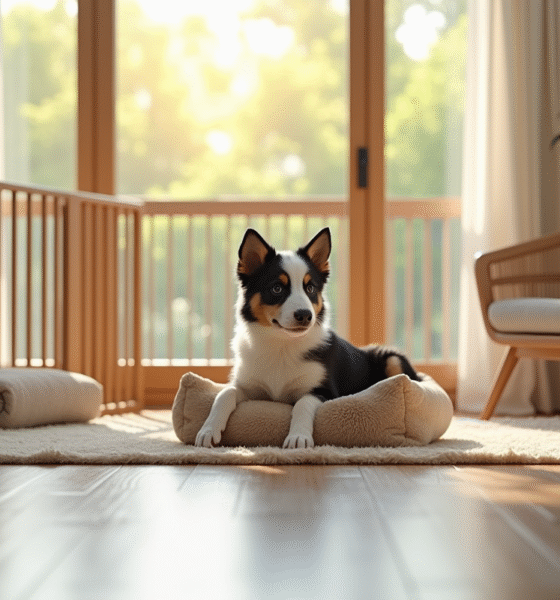 Salon lumineux prêt pour un chiot australien